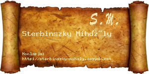 Sterbinszky Mihály névjegykártya