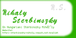 mihaly sterbinszky business card